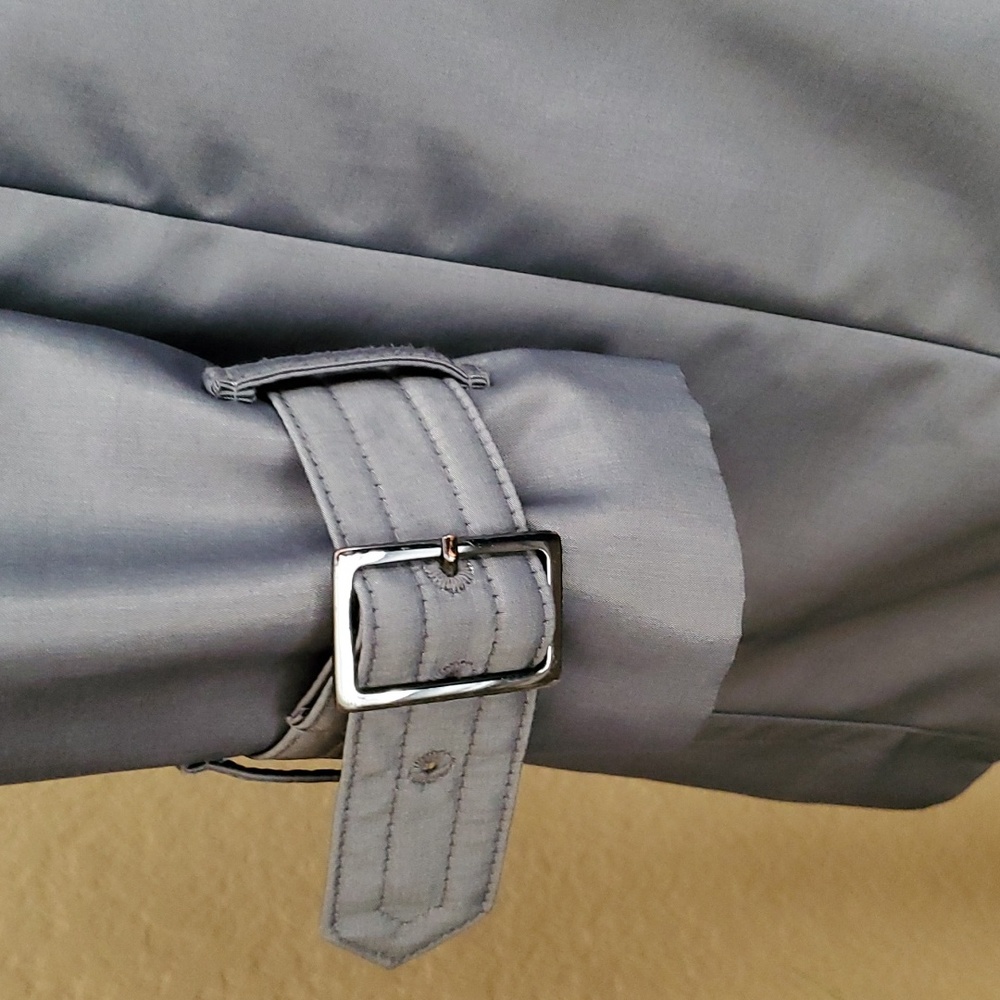 🆕️LONDON FOG Metallic Gray Water Resistant Double Breasted Trench Coat SIZE: PS - Picture 4 of 16
